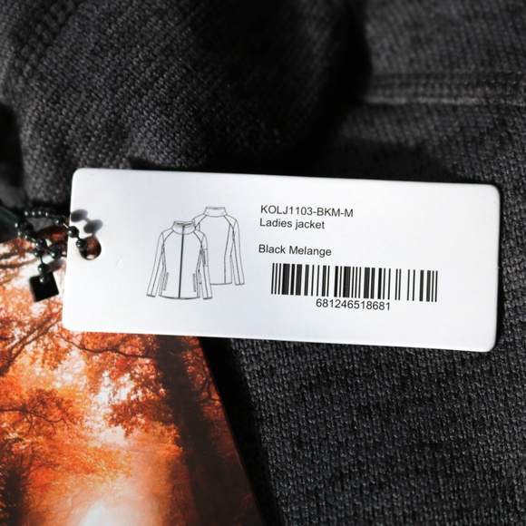 NWT KYODAN Women's Jacket Black Melange Outdoor Sweater Full Zip Size Medium - Picture 2 of 10